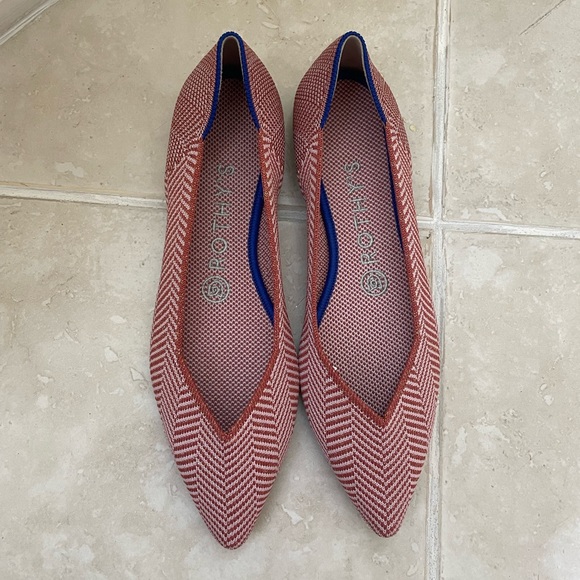 Rothy’s *Rare* Amber Metallic Herringbone Pointed Ballet Flats - Picture 7 of 10
